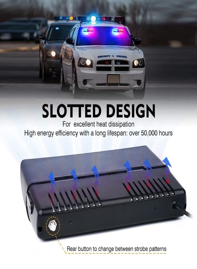 Xprite 2×11 inch High Intensity Red Blue 32 LED Emergency Strobe Dash Lights, Interior Windshield Flashing Police Light w/Suction Cups for Police Law Enforcement POV Vehicles Trucks - Image 5
